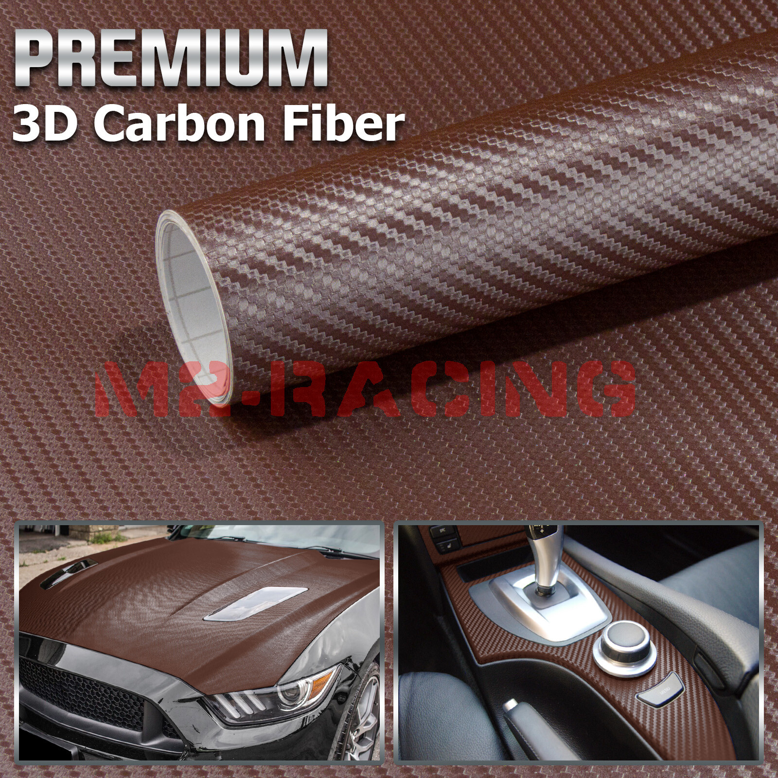 3D Carbon Fiber Matte Vinyl Vehicle Wrap Sticker Bubble Free Air Release Sheet