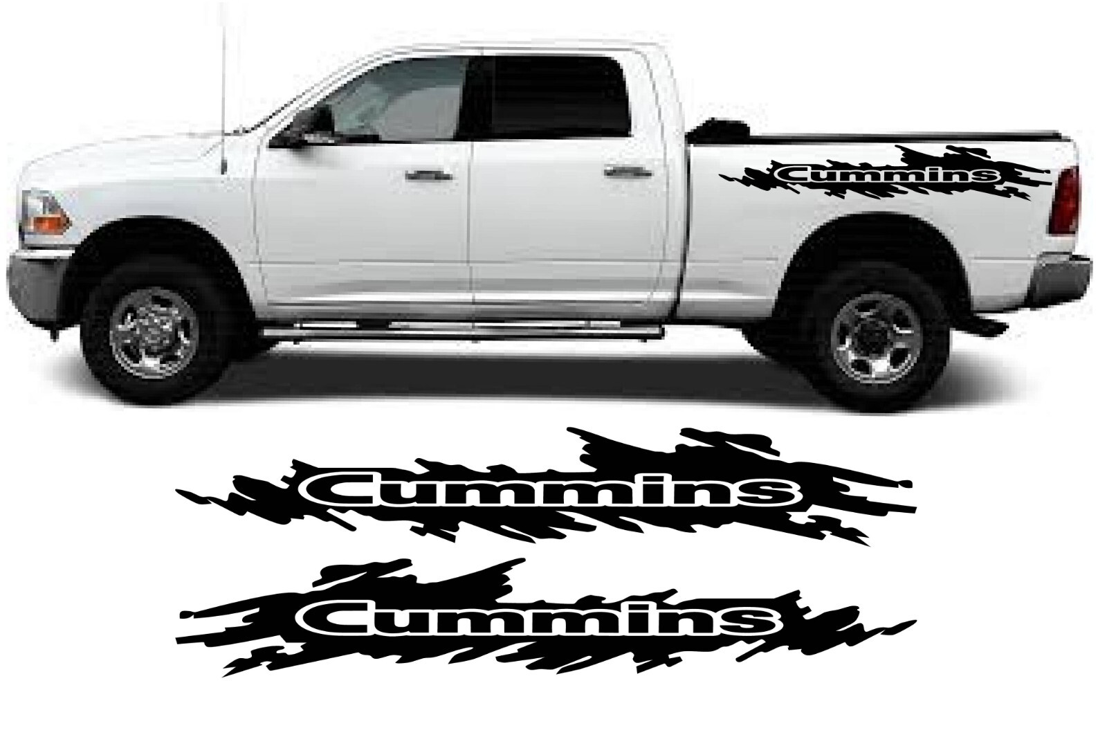 Pick up Truck side bed Vinyl Decals Splash Graphics Compatible with Ram CUMMINS