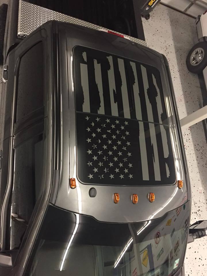 FORD F-150 DISTRESSED AMERICAN FLAG FOR ROOF GLASS PANEL F250 F350 F450 SUNROOF