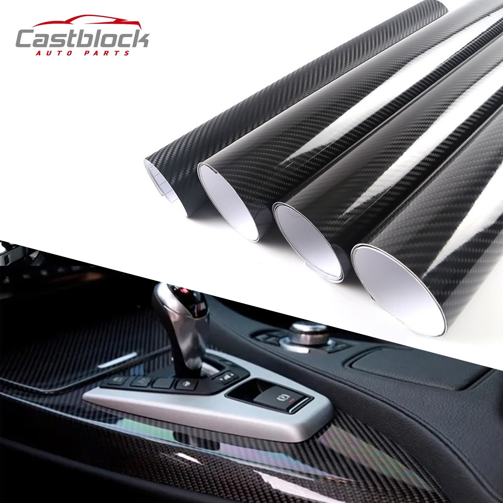 5D Carbon Fiber Black Vinyl Car Wrap Sheet Roll Film Sticker Decal Paper 118*12