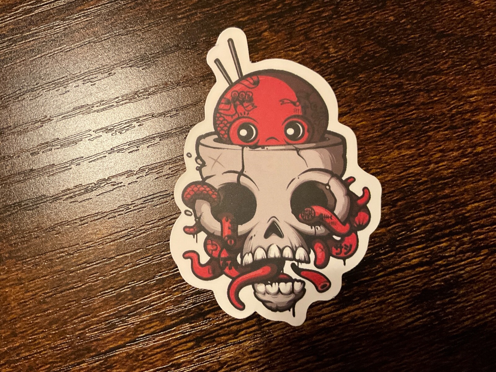 Motorcycle Sticker for Helmets or toolbox #5,508 Horror Scary Skull Skateboard