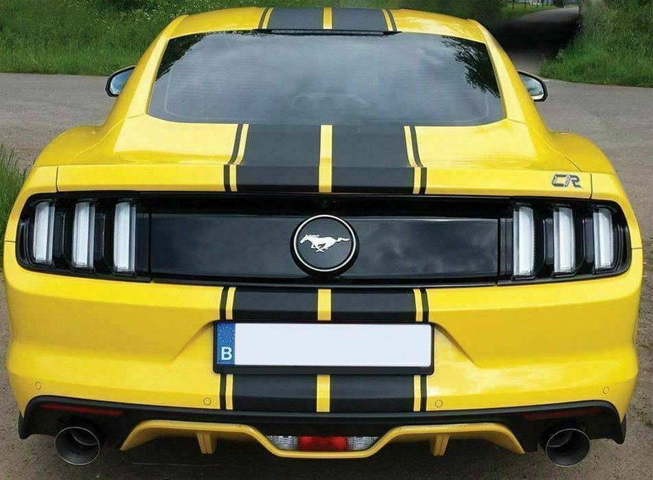 Black Double Racing Stripe Full Body Hood to Roof Sticker Decal for Ford Mustang