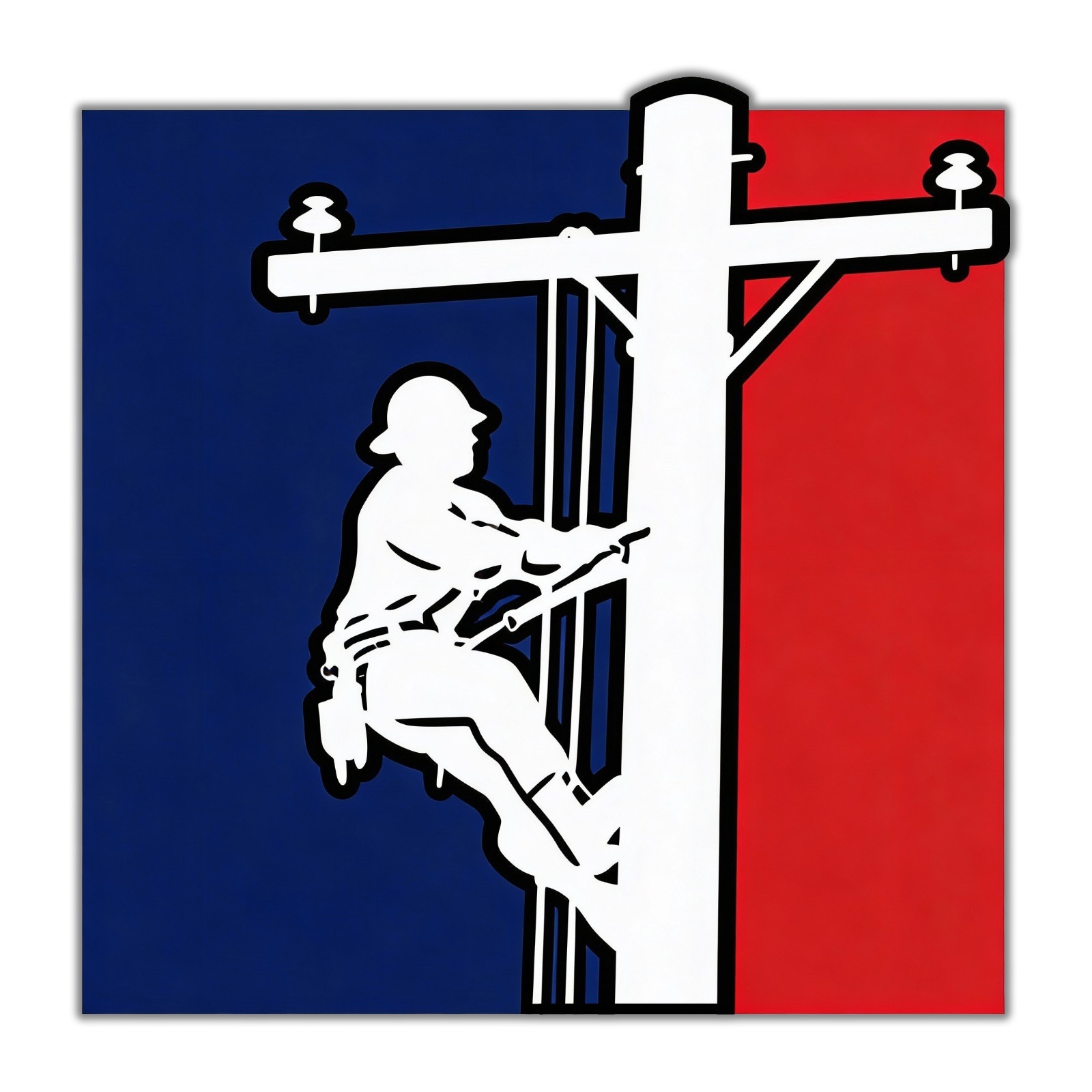 Lineman Linesman Sticker Power Line Pole American Flag Vinyl Decal Sports Style