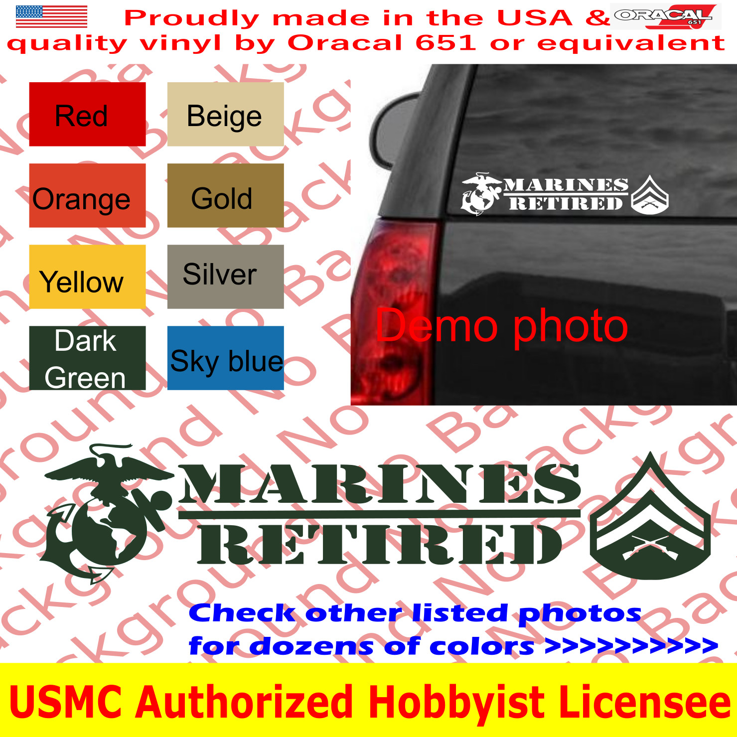 USMC EGA E4 CPL Corporal RETIRED Marines Vinyl Die Cut Decals Stickers Fi AY095R