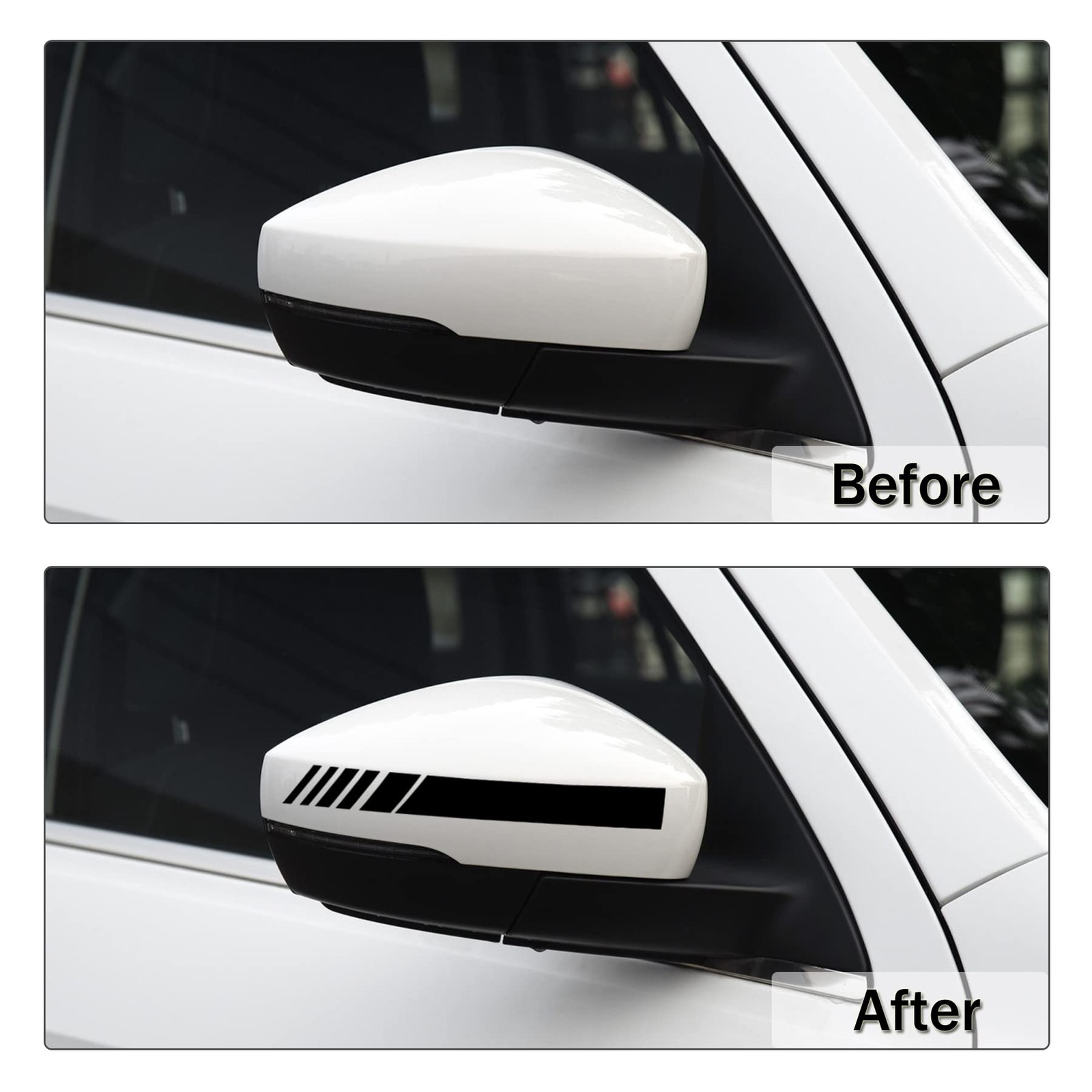SINGARO Car Exterior Accessories Rear View Mirror Stickers Decor Black