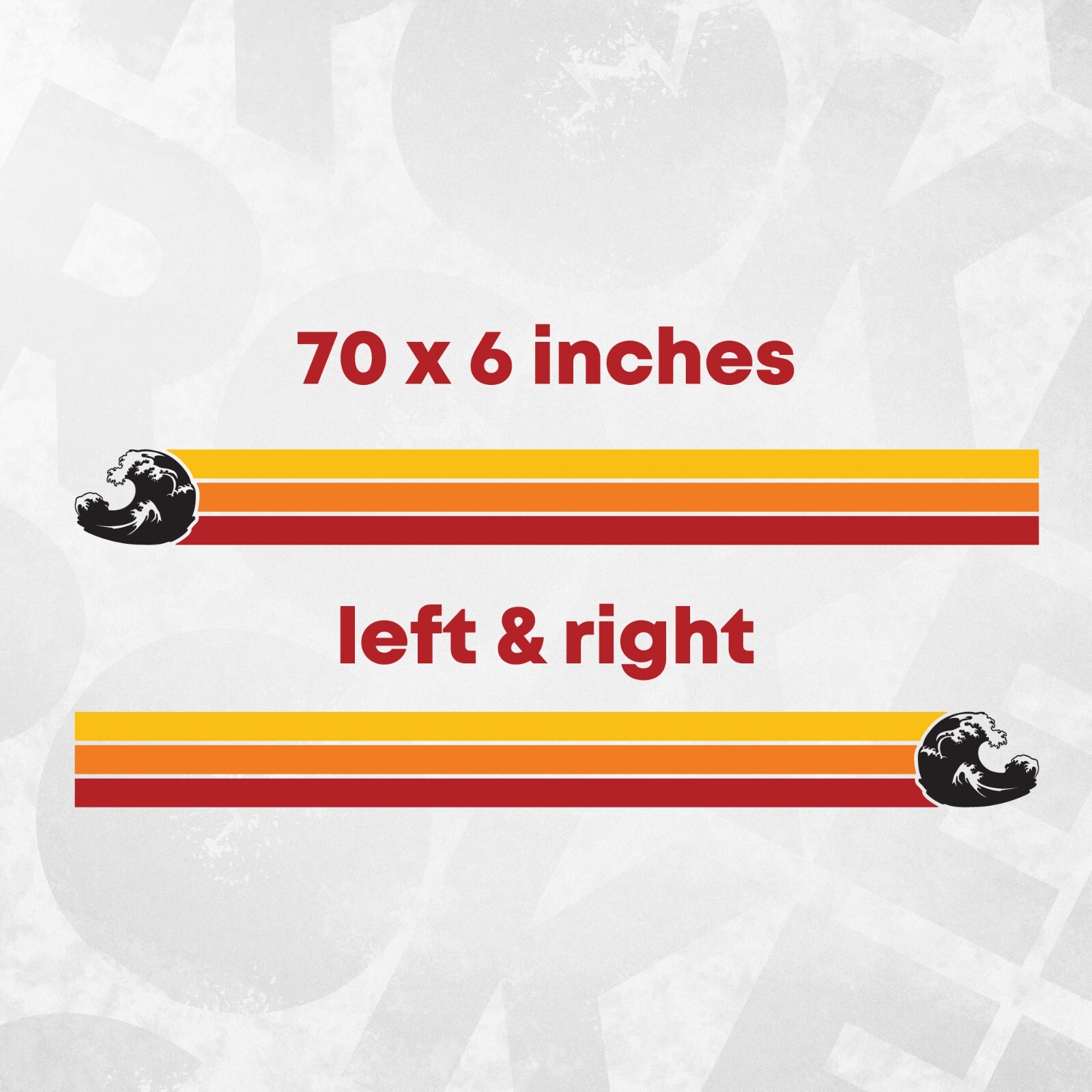 Retro Wave Rocker Panel Decal – Great Wave Side Stripe – Universal Fit SUV Van