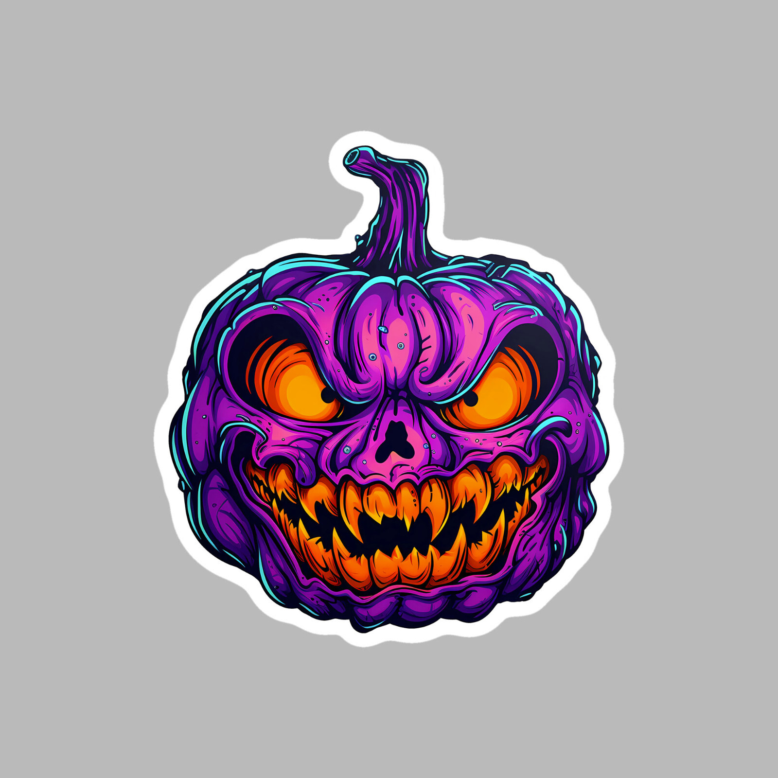 Psychedelic Pumpkin Decal for Car Truck Window Bumper Graphic Neon Halloween