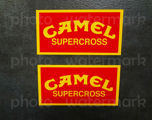 2pc Camel RED Supercross stickers decals graphics CR RM YZ KX RC XR IT Pick Size