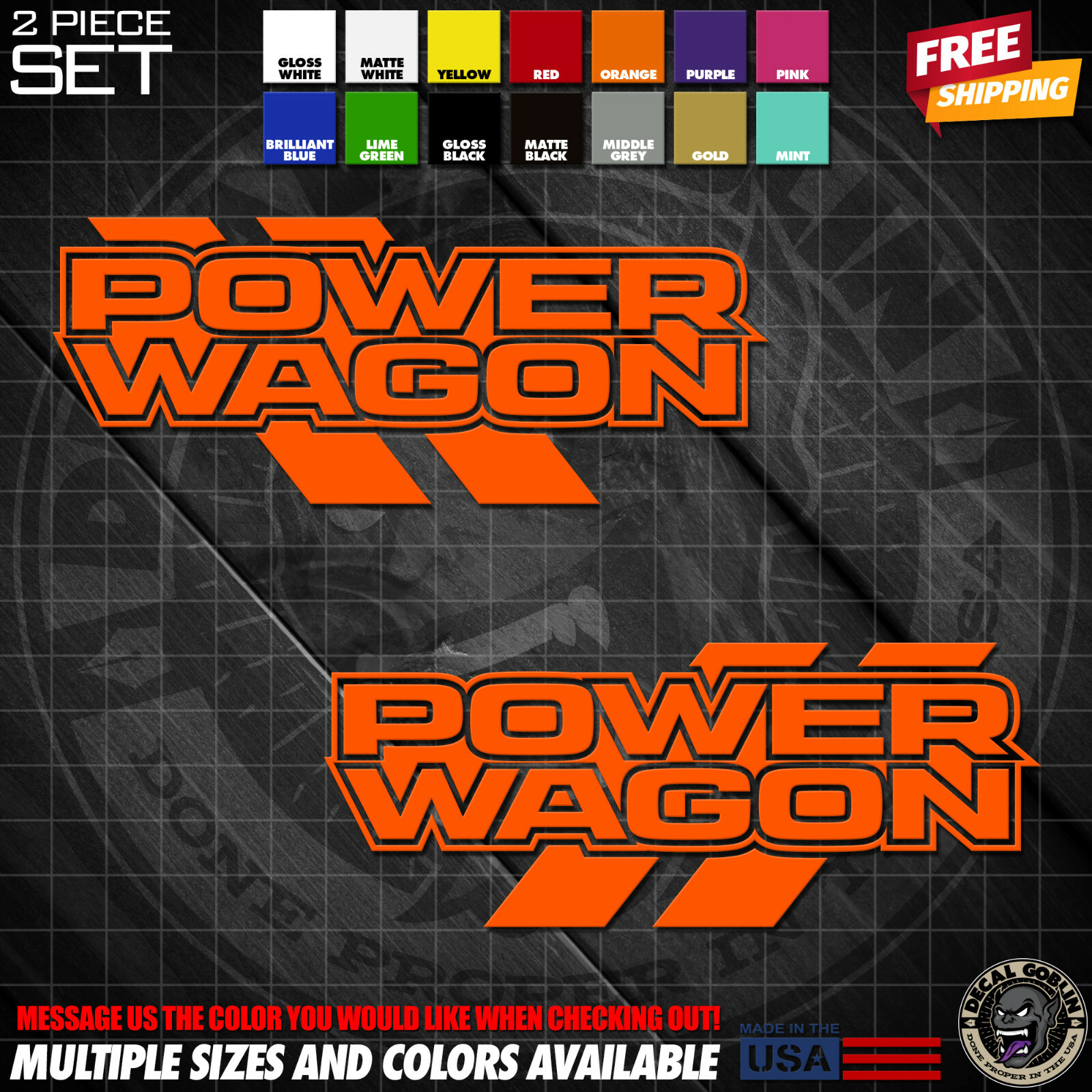 Vinyl Stickers Decal Graphics For Dodge Ram Fits Power Wagon Hash Truck Set x2