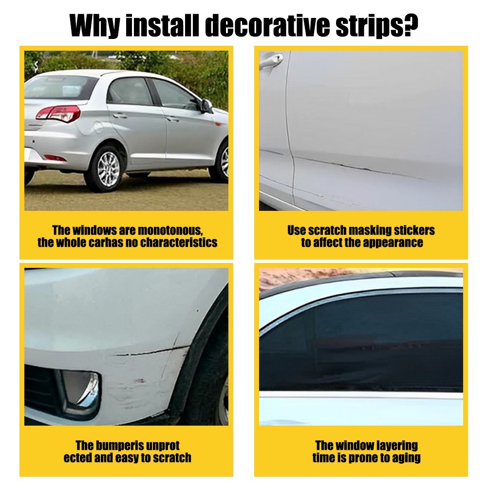 Chrome 10mm Trim Molding Strip Car Door Window Bumper Side Trime Protector 25f D