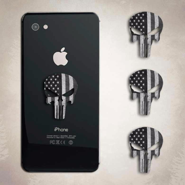 Punisher Subdued Flag Skull Sniper iphone Decal Android Phone American Sticker