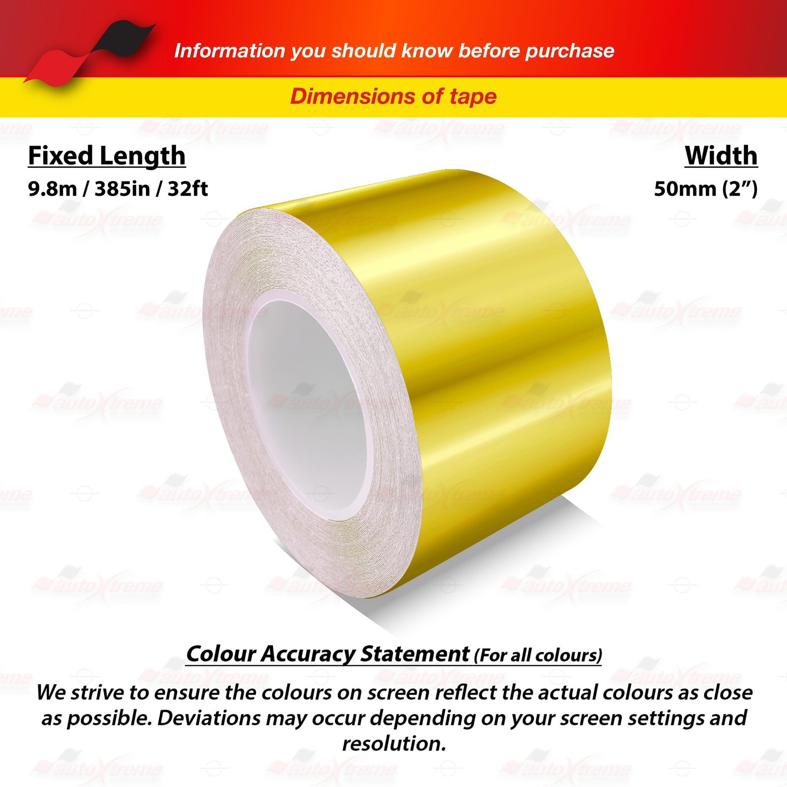 2″ 50mm PinStriping Pin Stripe Tape Styling Decal Vinyl Sticker CHROME GOLD