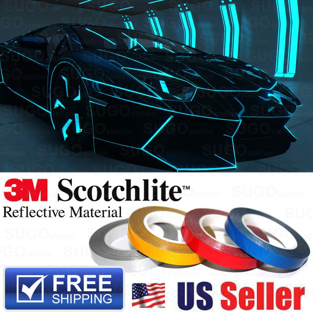 Blue Reflective Safety Conspicuity Warning Tape DIY Sticker Decal 1CMx150FT Roll