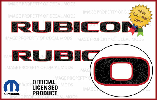 07 – 18 Jeep RUBICON Hood Decals Stickers Map Hiking Elevation red black FJ3H9