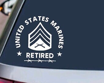 MARINE CORPS VETERAN SERGEANT RETIRED DECAL USMC Military Sticker Car Truck SUV