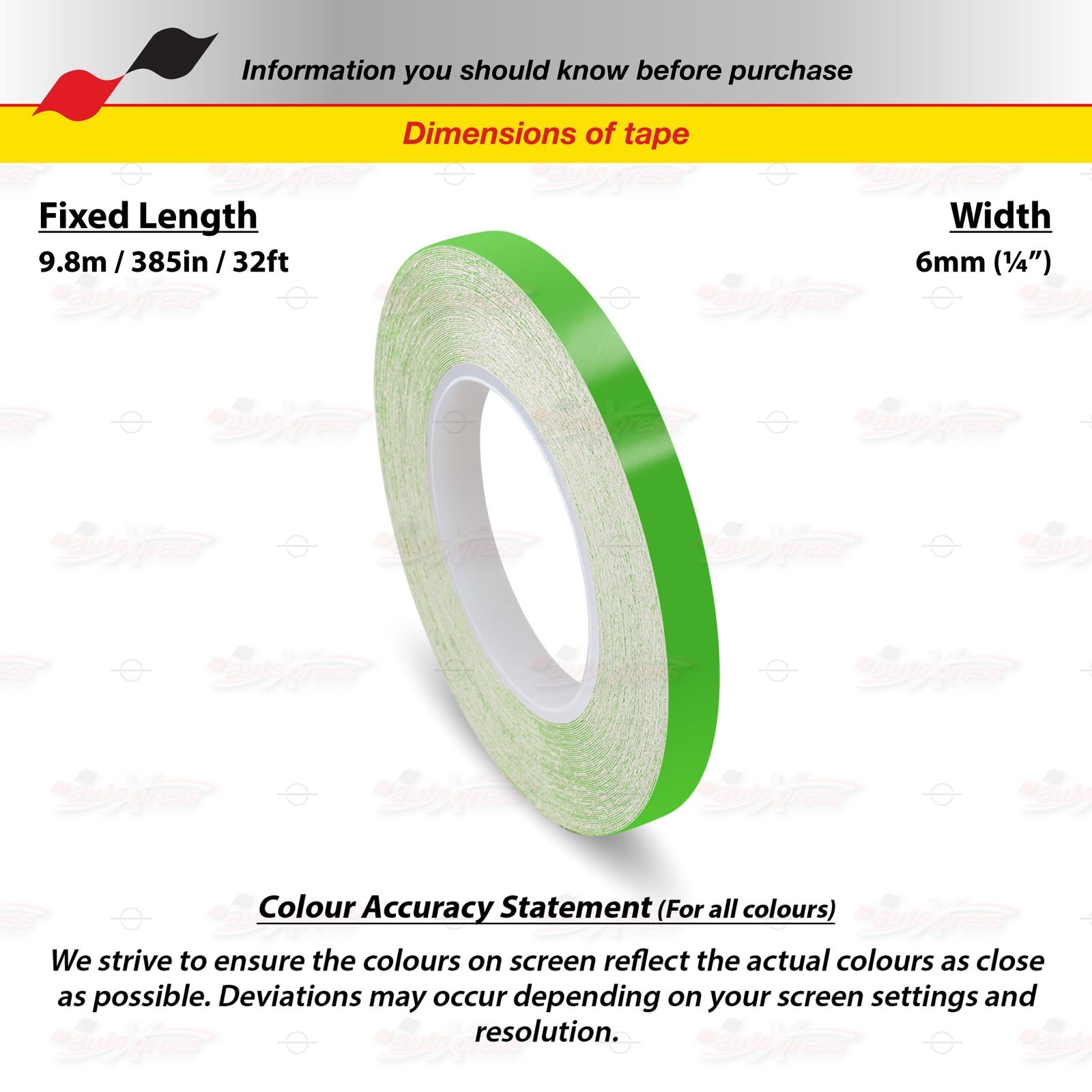 LIME GREEN 1/4″ 6mm Roll PIN STRIPE Car Striping Line TAPE Decal Vinyl Sticker