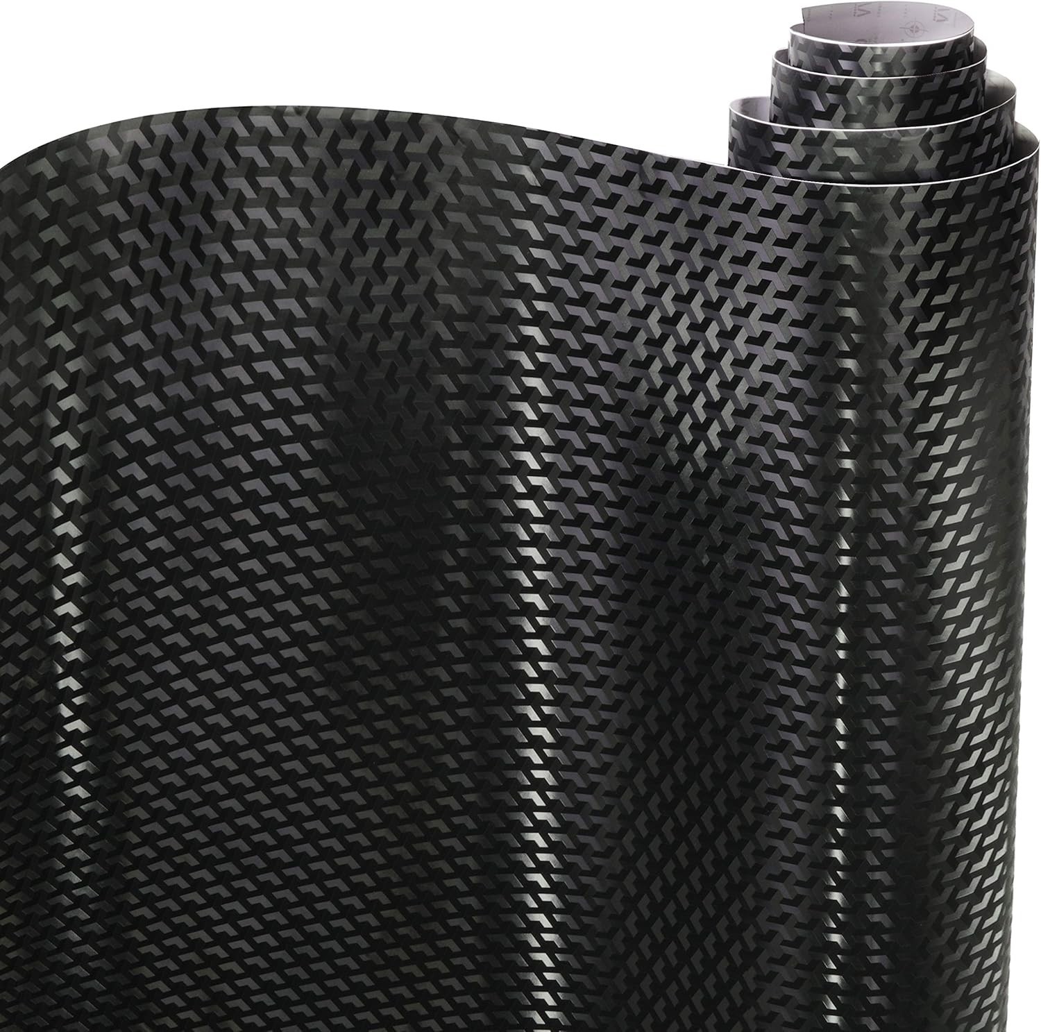 Designer Triangle Black Carbon Fiber Vinyl Wrap 3ft x 5ft with Air Release