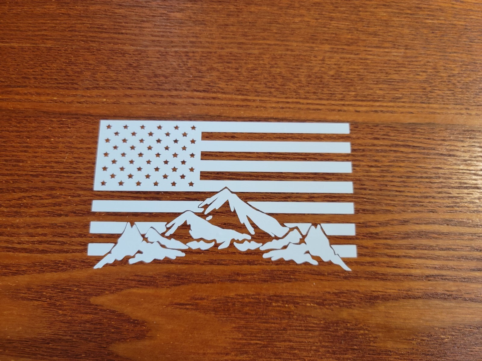 MOUNTAIN RANGE FLAG LANDSCAPE SCENE Vinyl Decal -Sticker for Car Truck 2.1