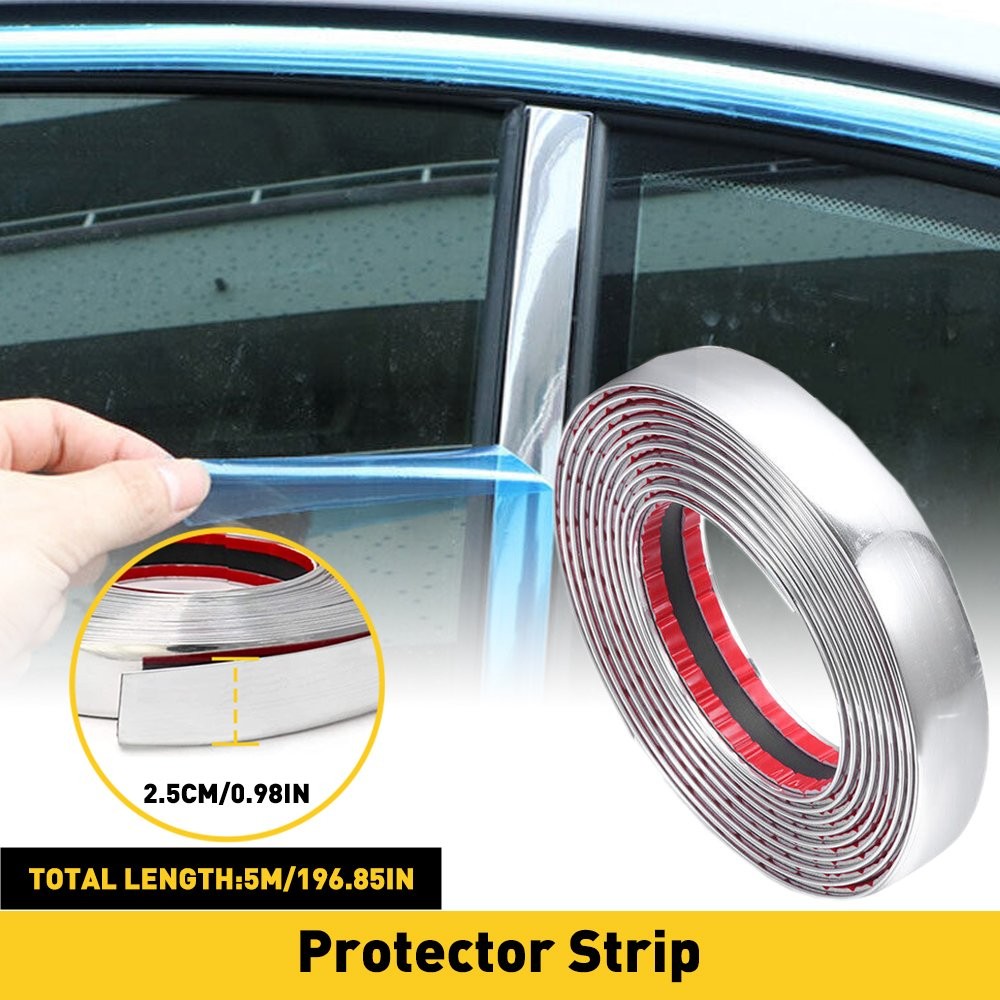 Car Moulding Trim Strip Door Guard Protector Chrome For Trucks SUV 1INCHx16FT D