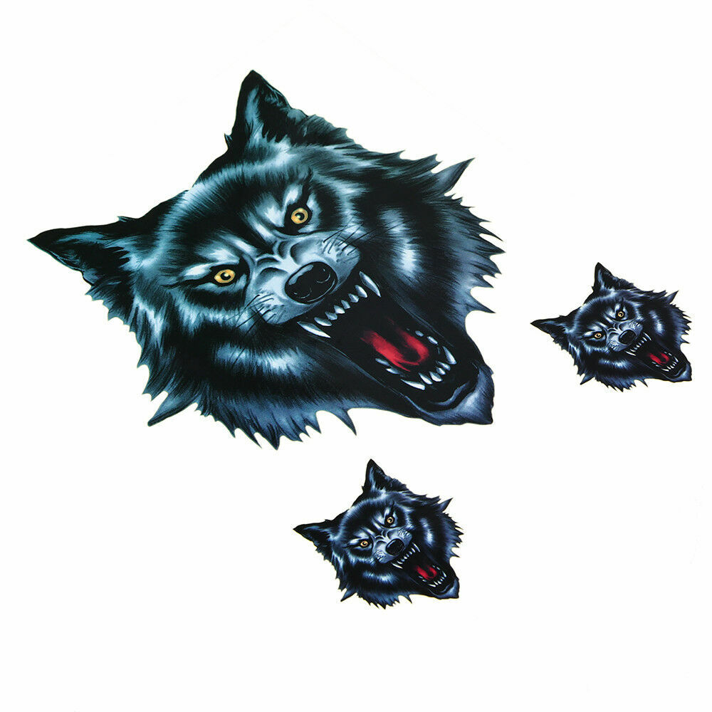 Wolf Head Car Motorcycle Body Side Stickers Decor Universal Scooter Dirt Bike