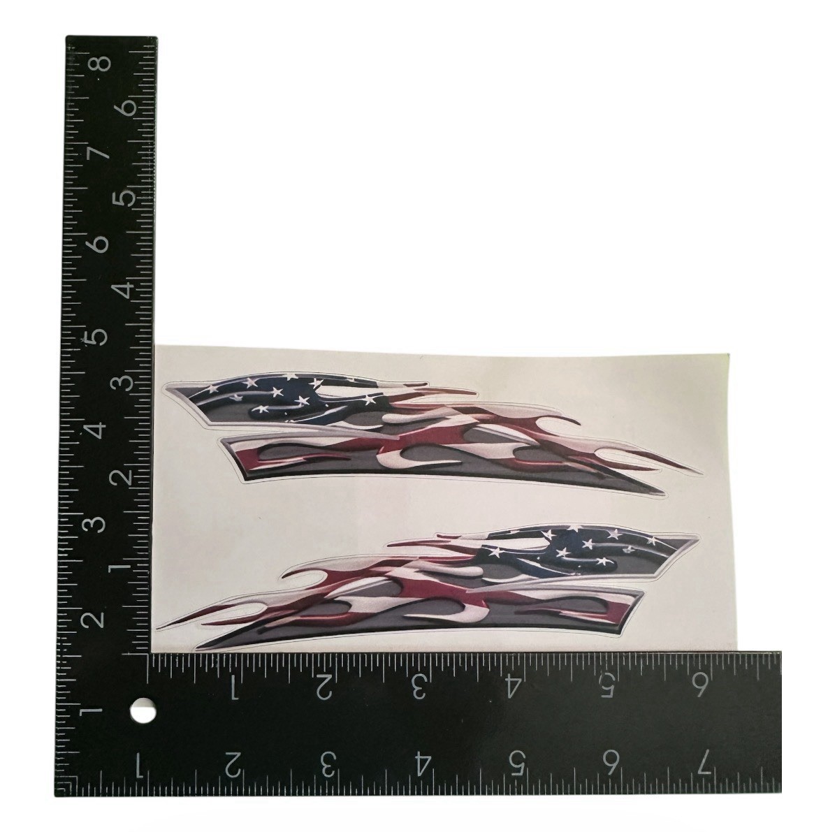 United States USA Flag 6” Inch Flame Patriotic Vinyl Sticker Decal Set 2PCS