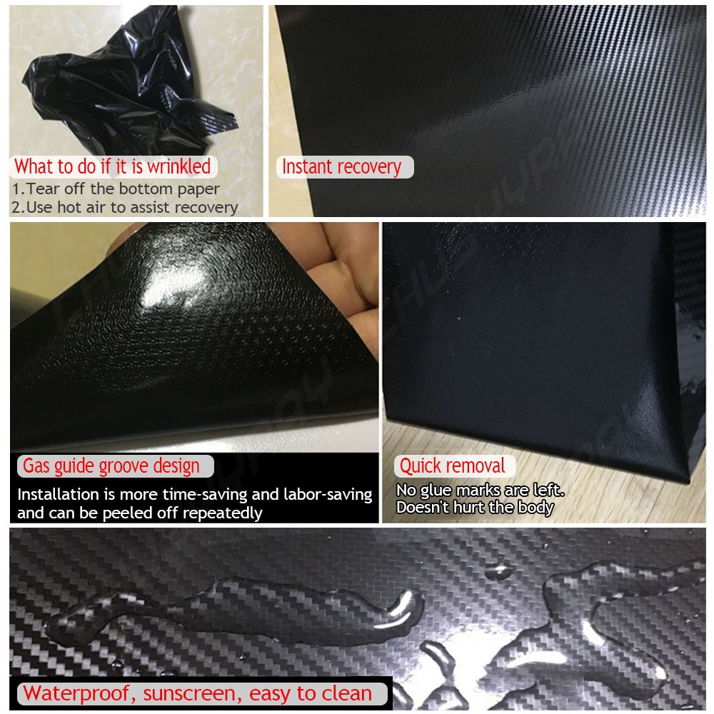 12 x 60 Gloss Black Vinyl Film Wrap Sticker Decal Air Bubble Free 1ft x 5ft