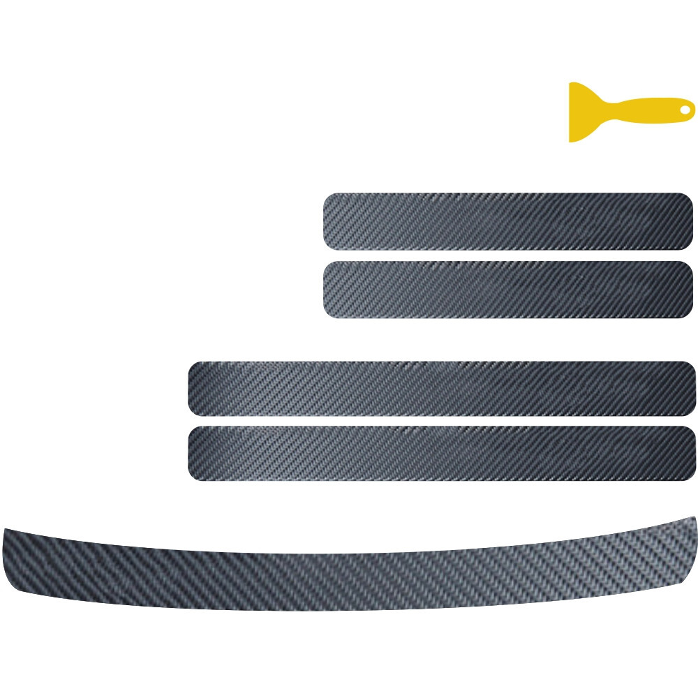 Car Door Sill Scuff Plate Cover Rear Bumper Trim Strip Sticker Guard Protector
