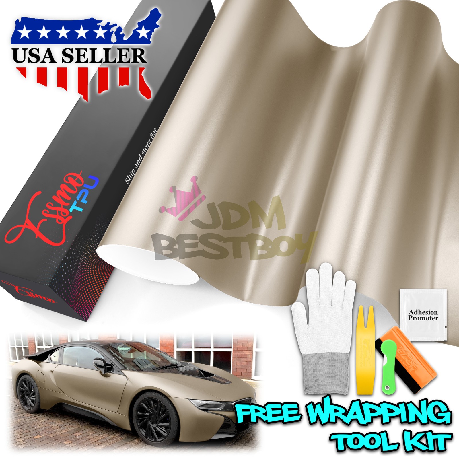 Matte Metallic Twilight Gold TPU PPF Paint Protection Film Dry Wet Vinyl Wrap