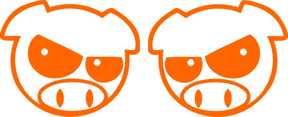 Evil rally pig awd sticker set left and right subaru wrx sti 4″x4″