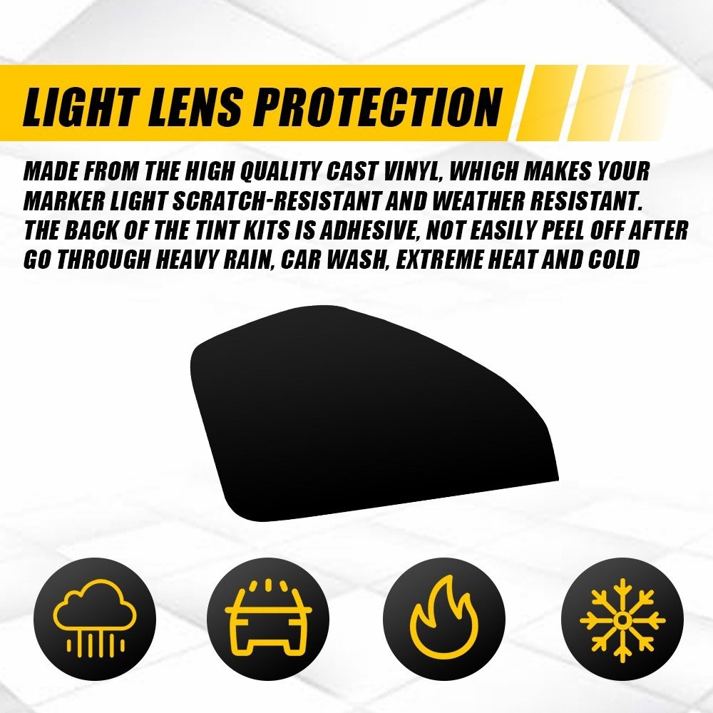 For 2022-2025 Chevrolet Silverado Smoked Headlight Side Marker Vinyl Tint Decals