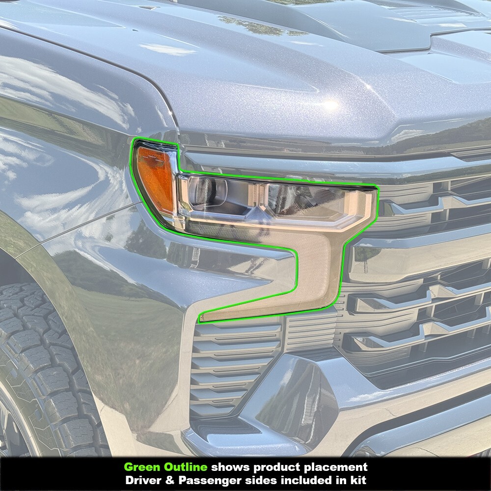 Crux Moto Headlight Tint Full Overlay Light Smoke 50% for Silverado 1500 22+