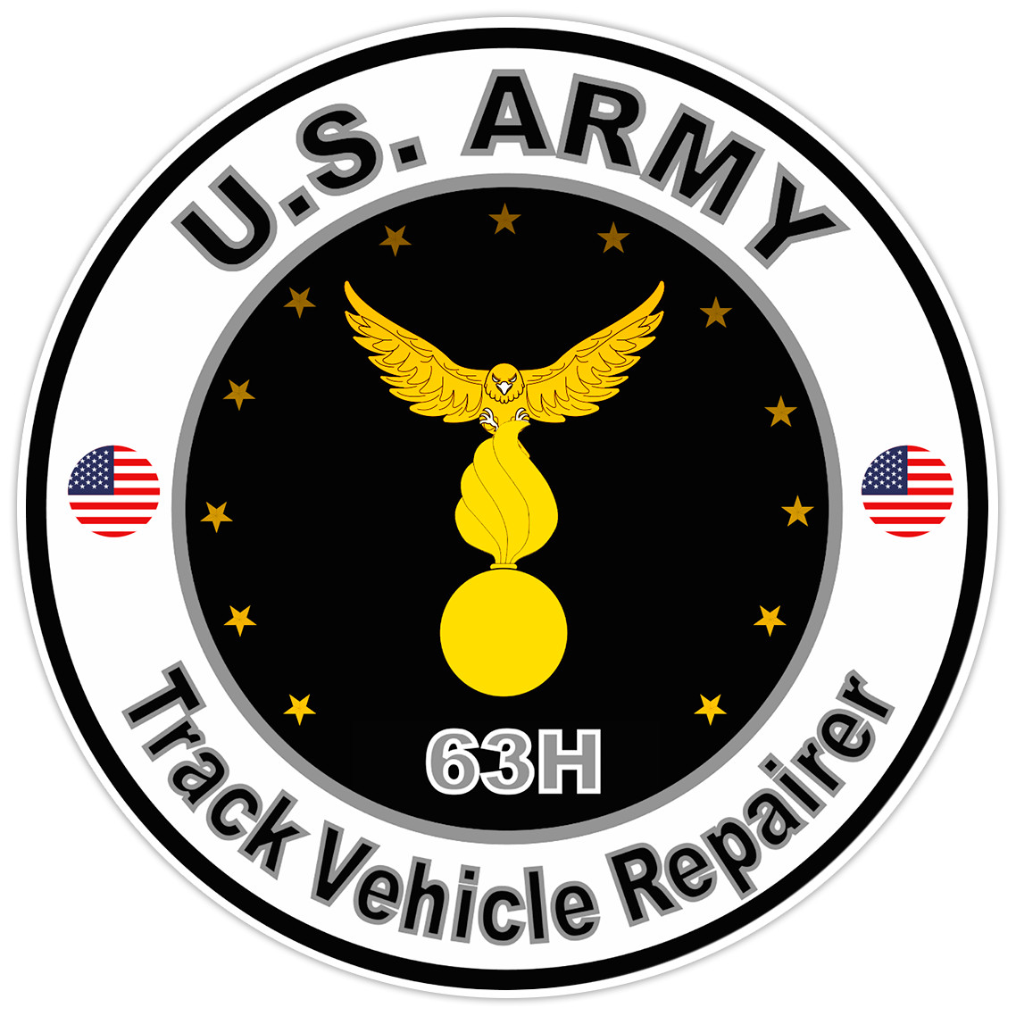 United States Army Track Vehicle Repairer Bumper Sticker Military Decal 5″