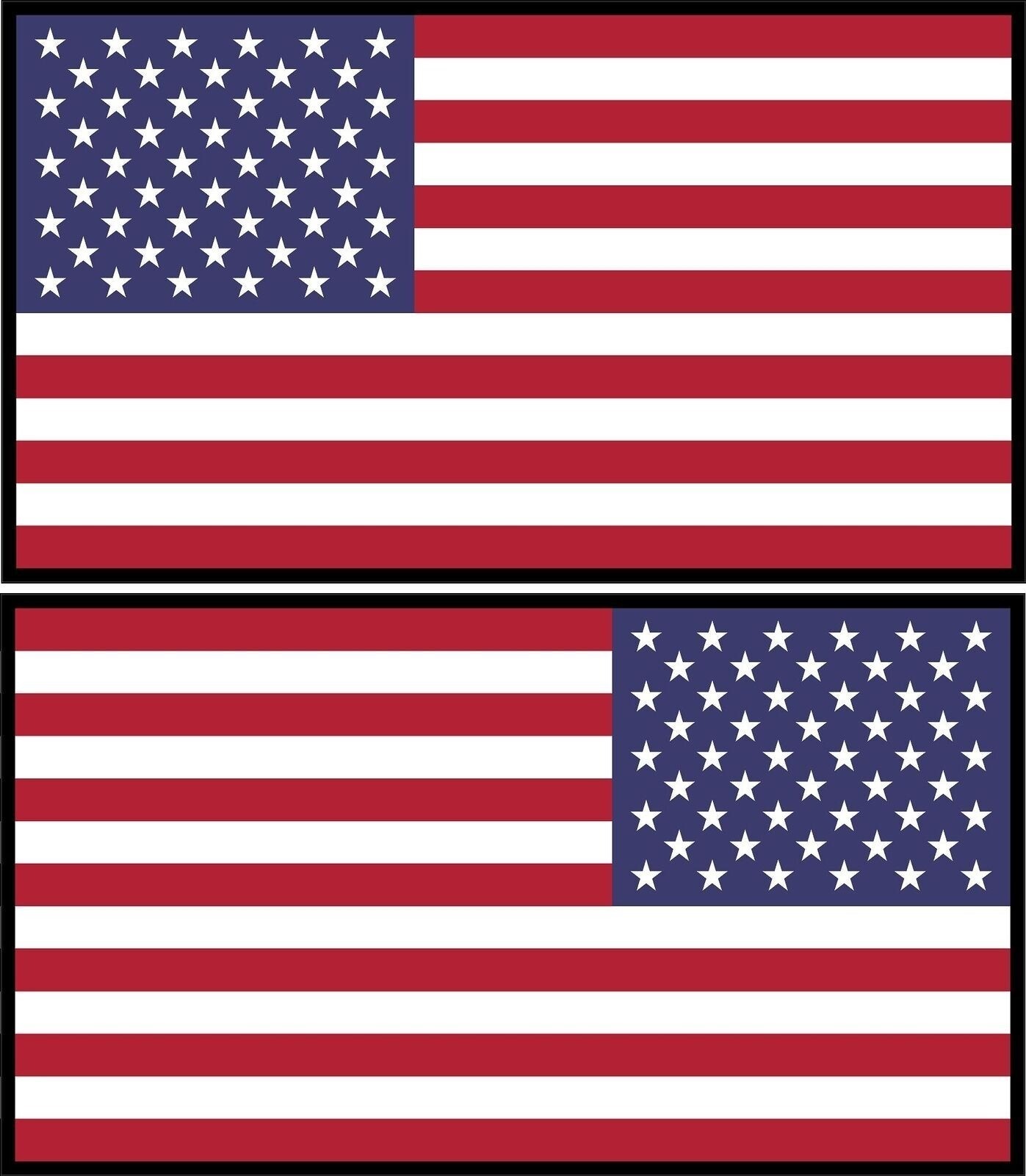 Reflective RIGHT & LEFT American Flag USA mirrored img Vinyl Bk Outline