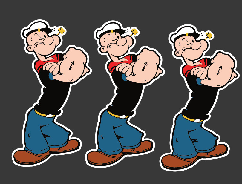 Popeye Vinyl Decal Sticker Car Truck SUV REFINED DETAIL Popeye Sticker Design 4