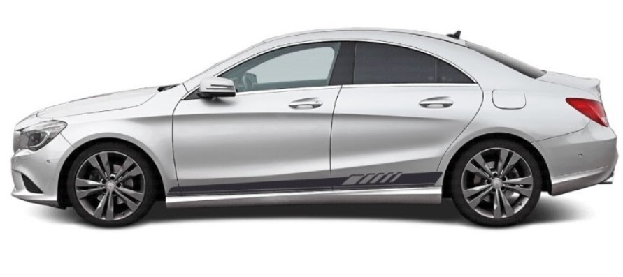Mercedes Benz CLA Side Stripe Decals Both Sides Air Release Vinyl Graphics