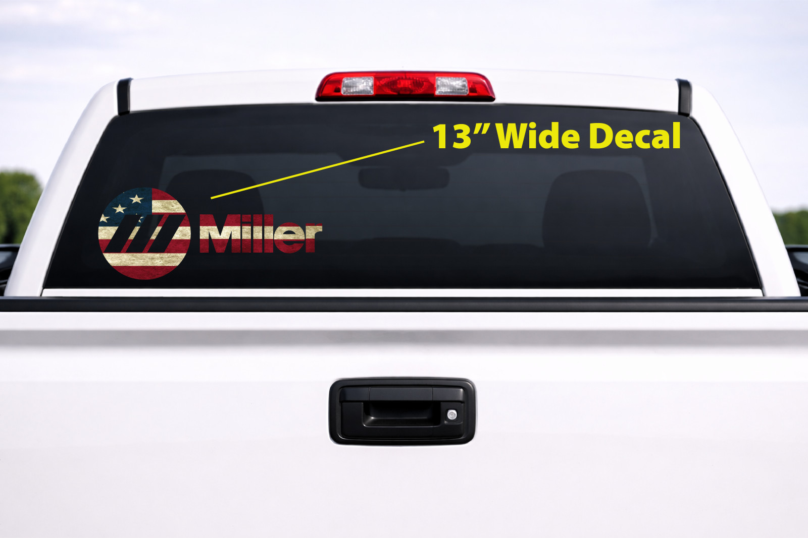 Miller Welding American Flag Imposed Sticker Decal Die Cut 5.25 x 13 p78