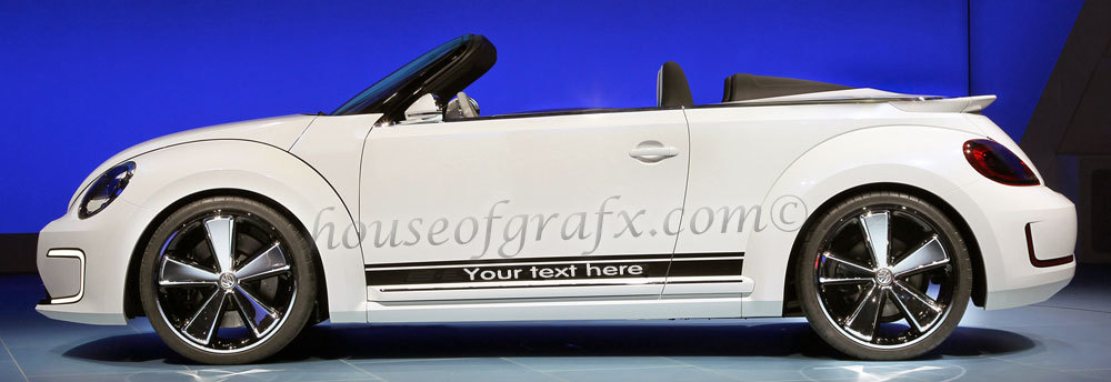 Custom Rocker Stripe Stripes Graphics fits ANY YR Volkswagen Beetle Bug 68- 2018