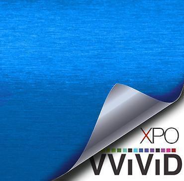 VVivid Xpo Metallic Blue Brushed Steel Vinyl Wrap Film | V164