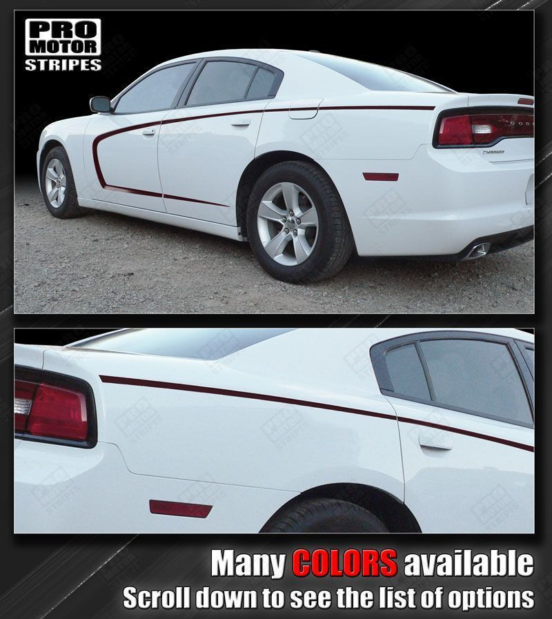 Dodge Charger Side Scallop Bumblebee C-Stripes Decals 2011 2012 2013 2014