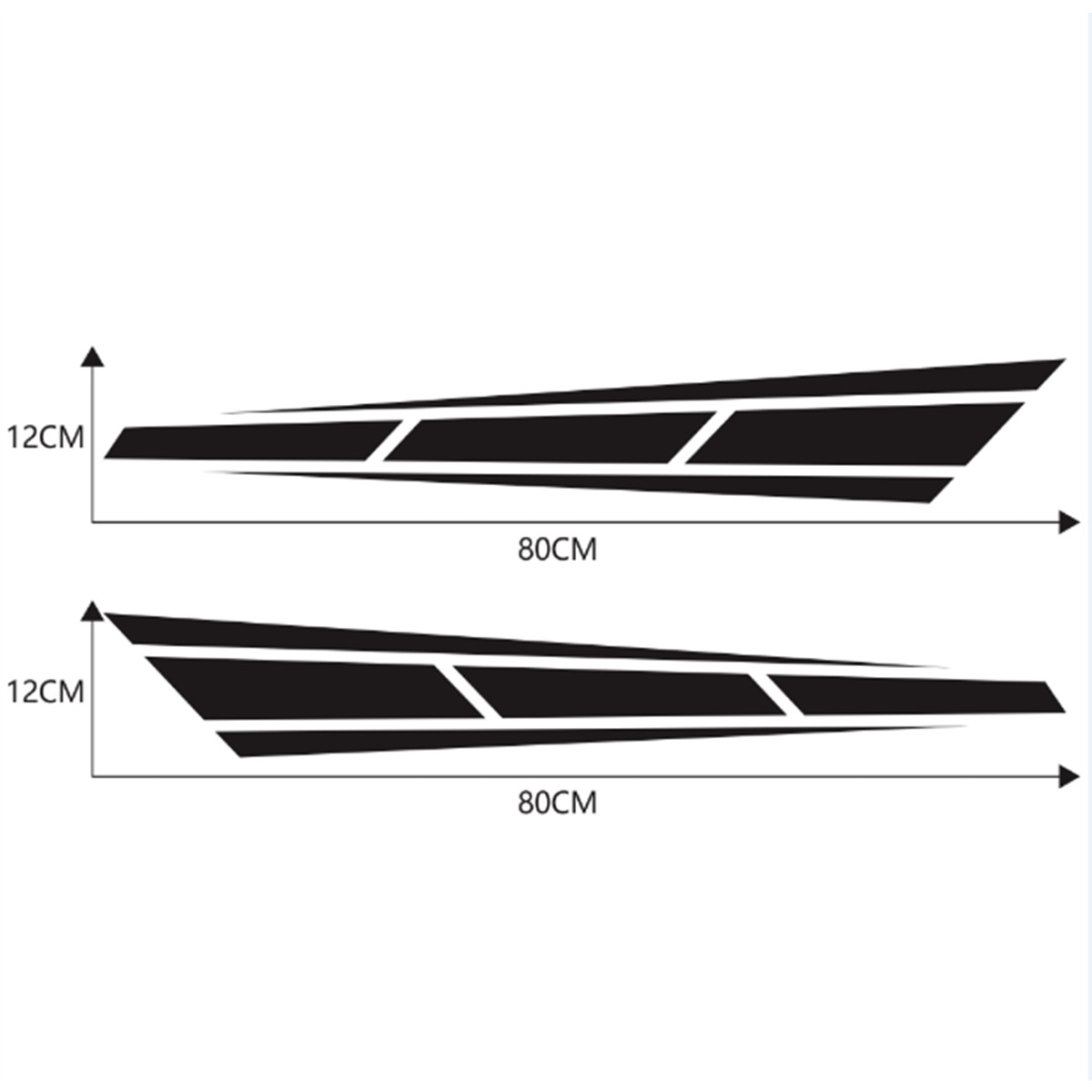 DIY Car Both Sides Hood Stripes Vinyl DIY Decal Stickers Graphic Trim Waterproof