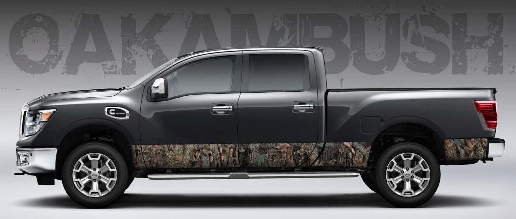 Camo “Oak Ambush” Rocker Panel Graphic Decal Wrap Kit Truck – 6 Size Options