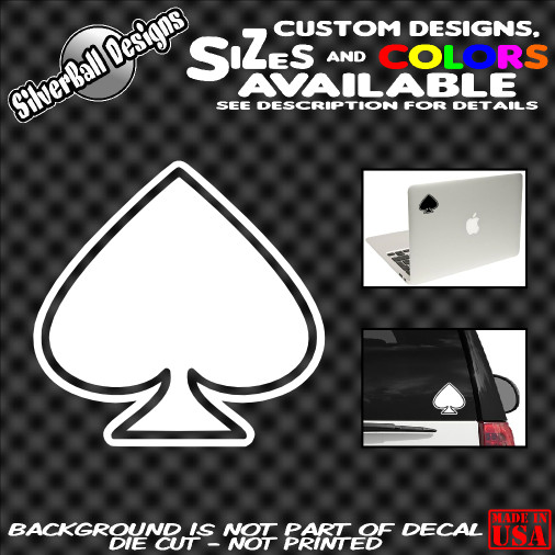 ACE of SPADES Custom Vinyl decal Harley Rat Hot Rod Car Window Laptop 3DS Truck