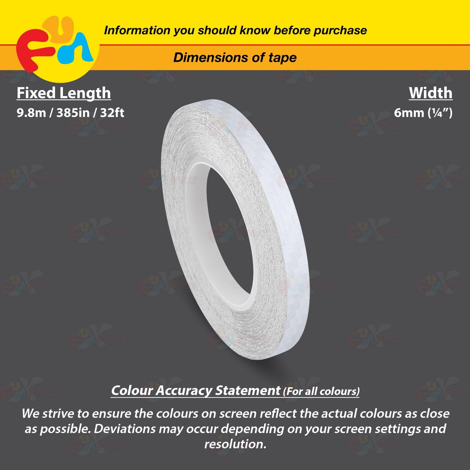 CARBON FIBER WHITE 1/4″ PIN STRIPE Car Model Motorcycle TAPE Vinyl Sticker 6mm