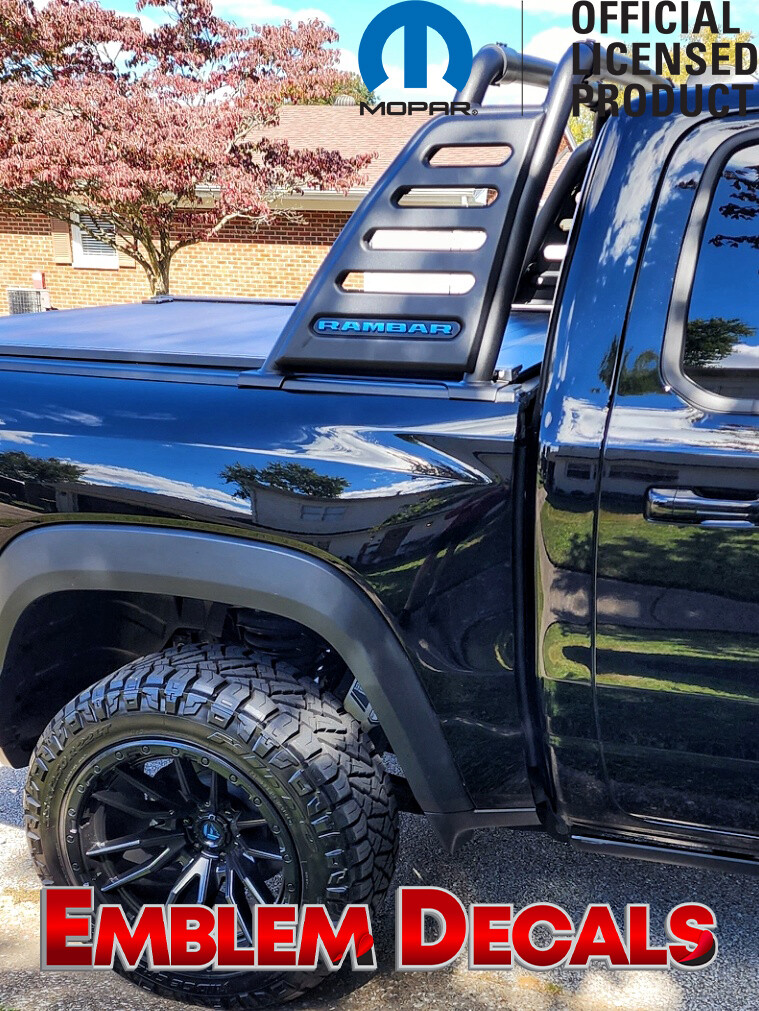 Ram 1500 TRX RAMBAR Emblem Overlay Decal 2021 2022 2023 2024