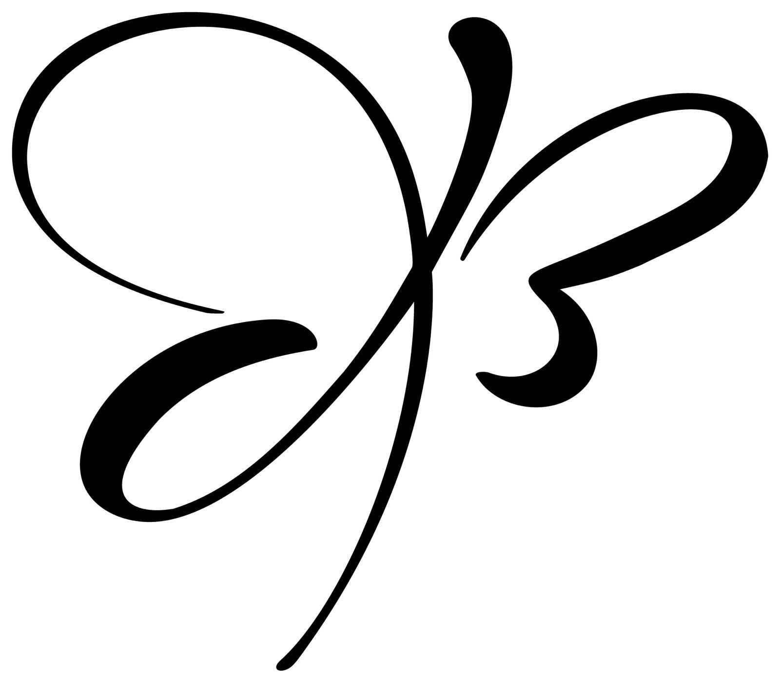 4” Butterfly Sticker Decal Calligraphy Pretty Elegant Change Beginning Wedding