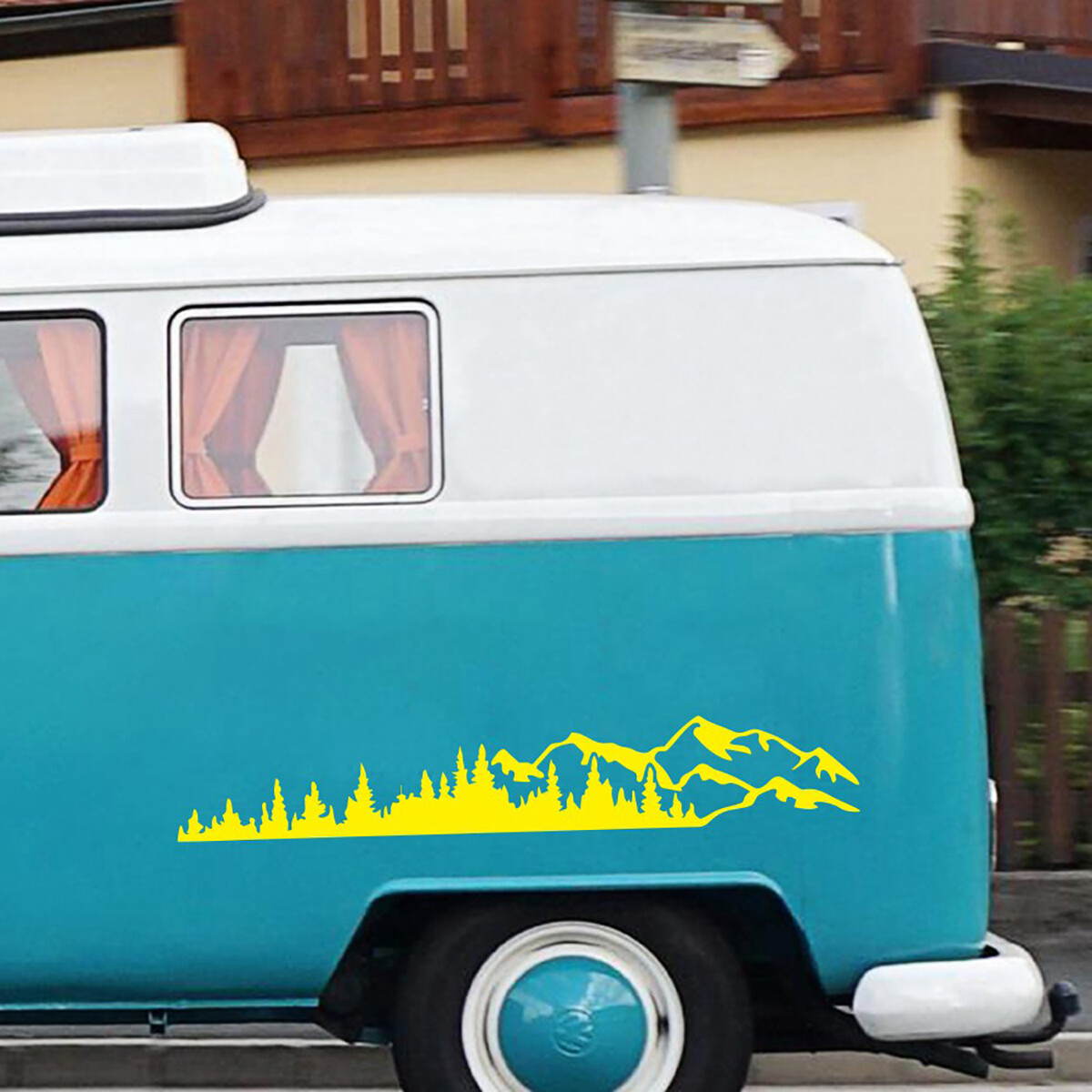For Camper RV Trailer Truck Car Body Forest Mountain Graphic Stickers Decal