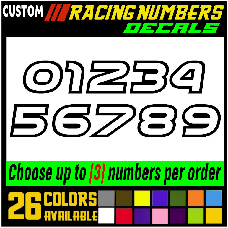 Racing Numbers Vinyl Decal Sticker for Dirt Bike Plate BMX Motocross Car [s27