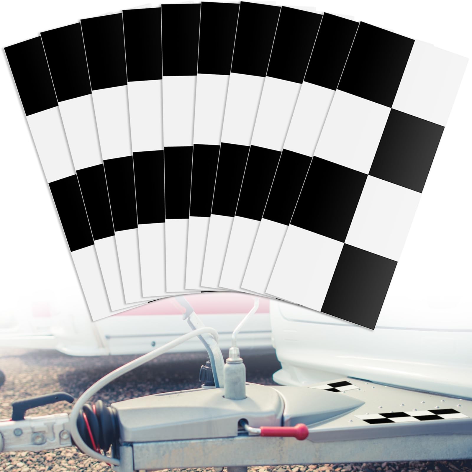 Fuyoooo 10 Pieces Backup Assist Trailer Stickers Decals Black White