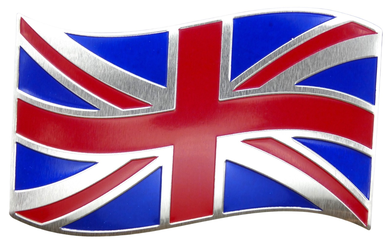 ALUMINUM United Kingdom Flag Wavy Car Sticker Decal Emblem England 3.12″ x 1.75″