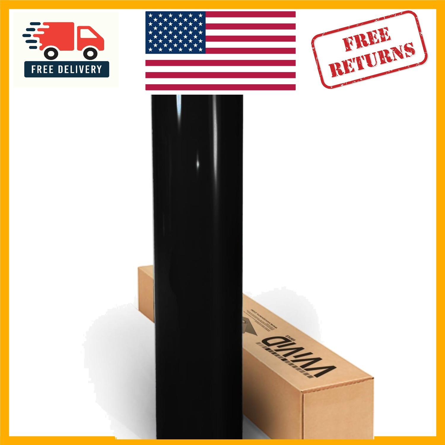 Versatile Black High Gloss Vinyl Wrap 1.5ft x 5ft – Long-Lasting & Eco-Friendly